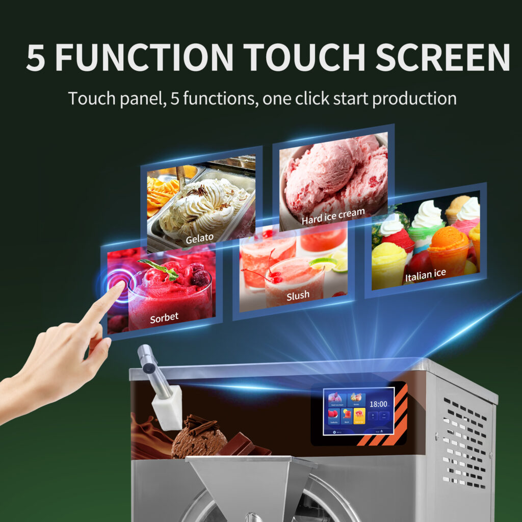 ice cream machine touch screen