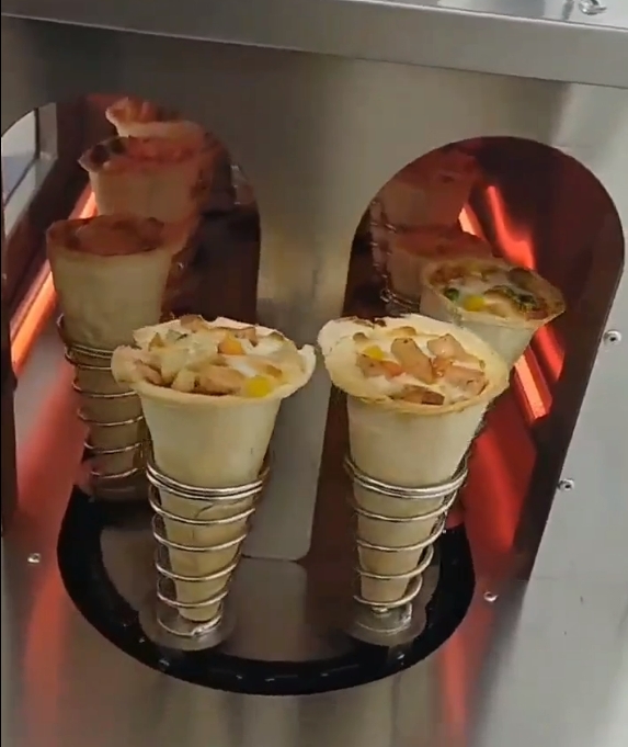 baking pizza cone