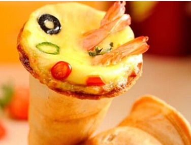 seafood pizza cone