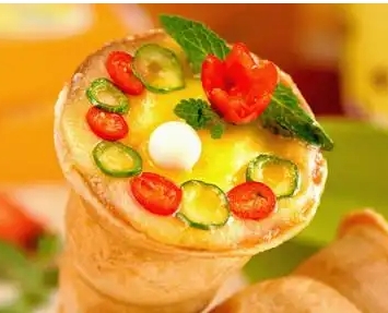 vegetable pizza cone