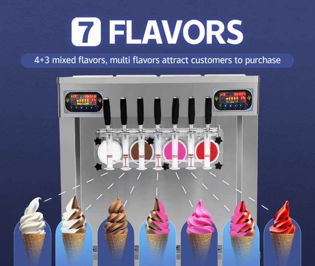 7 flavor ice cream machine